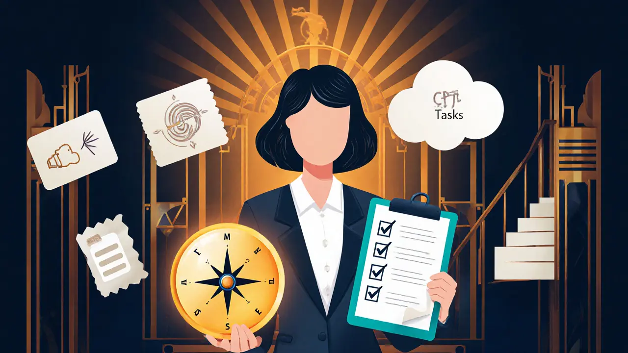 Terapeut kombinuje symboly ACT i KBT v moderním hybridním prostředí.