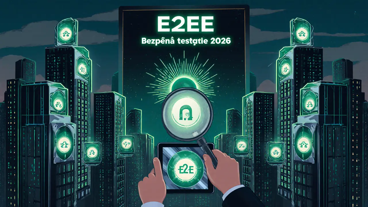 České město s servery jako budovami, jen sedm z nich svítí jako certifikované bezpečné platformy.