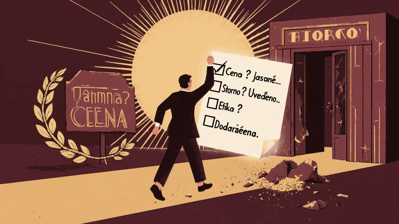 Klient odchází s jasnými podmínkami terapie, zatímco tajemná cena zaniká.