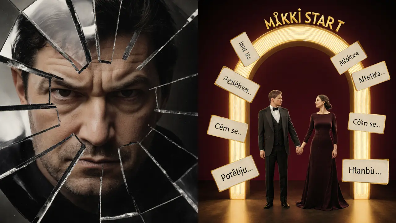 Rozdělený obraz: šílený zrcadlový odraz vs. spojení pod zlatým obloukem