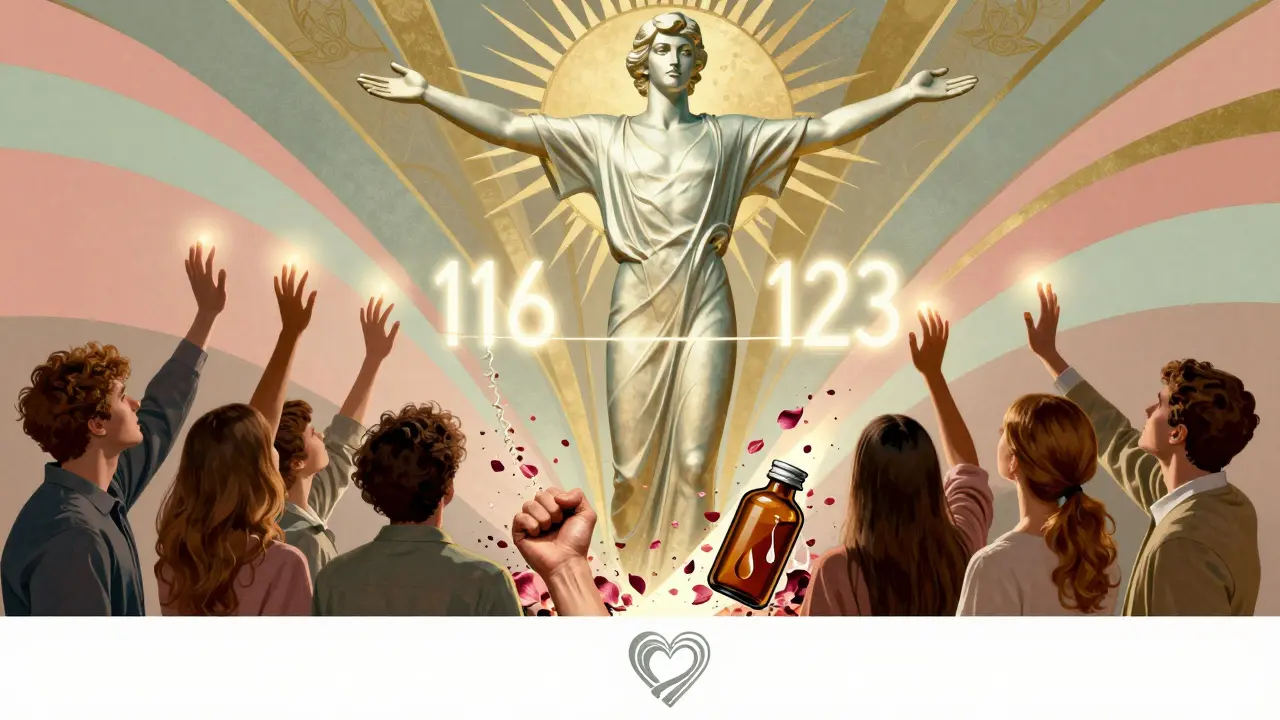 Stylizovaná postava poradce vede lidi k linkám psychické pomoci v Art Deco stylu.