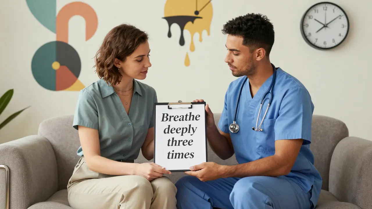 Terapeut a klient společně sledují jednoduchý úkol s časem 5 minut.