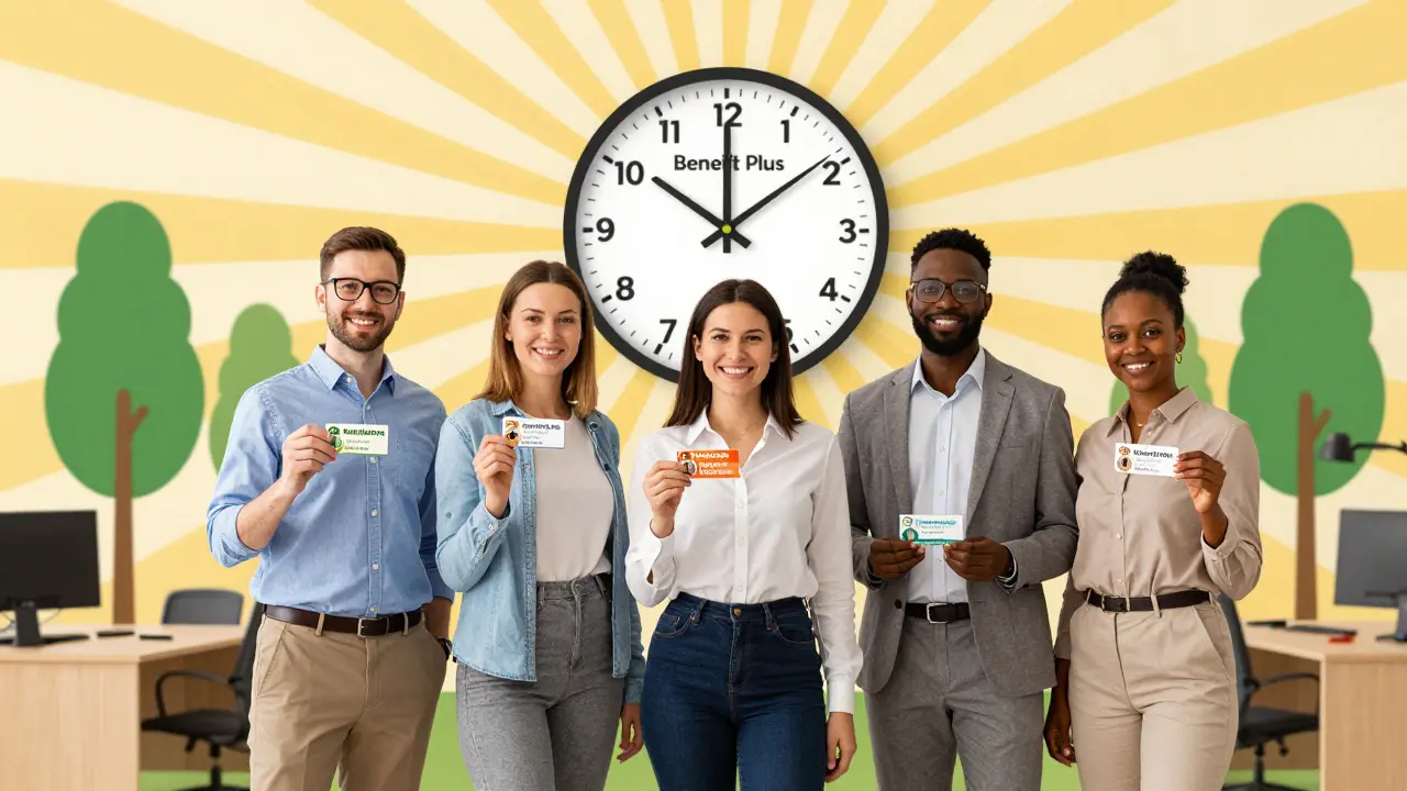 Různí zaměstnanci přijímají různé benefity, včetně psychoterapie, jako součást moderního pracovního života.