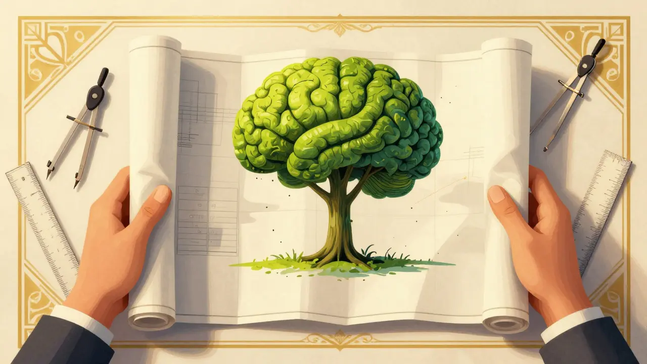 Plánování zdraví jako závod na růst v geometrickém stylu.