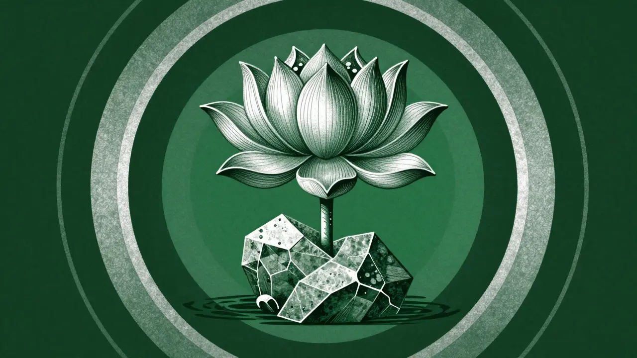 Rozkvétající forma z prázdna, symbol naděje ve vintage stylu.