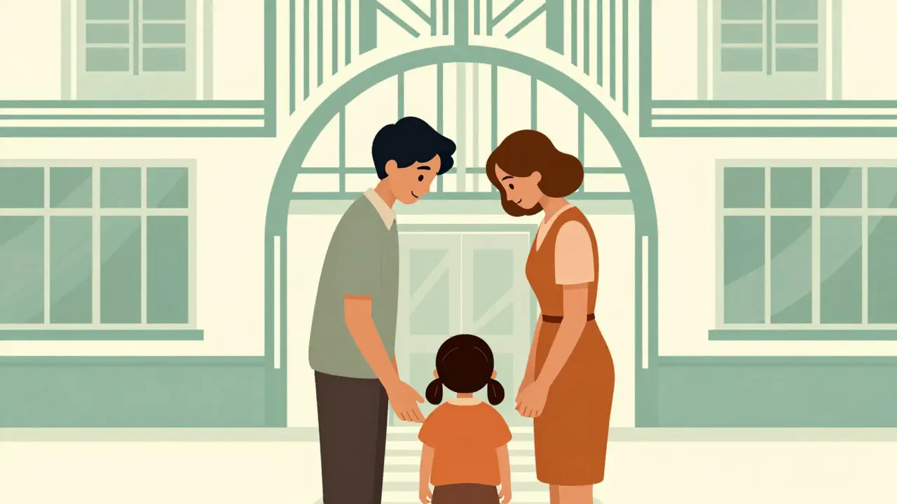 Podpora učitele a rodiče kolem dítěte v bezpečném a přátelském školním prostředí.