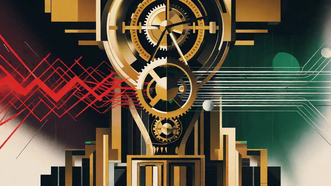 Art Deco ilustrace transformace chaotické energie do struktury