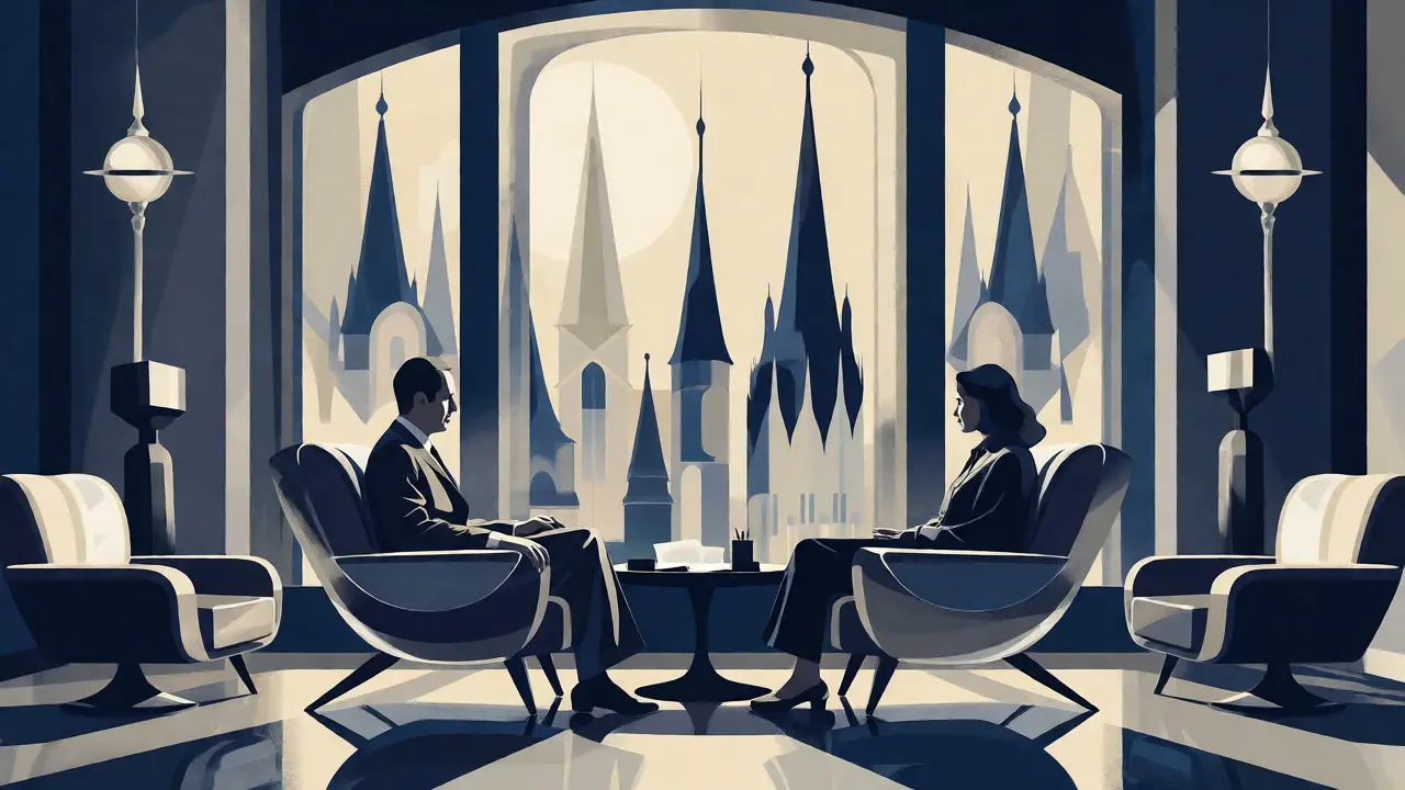 Terapeutická sezení v eleganci stylu Art Deco s motivem naděje a léčby